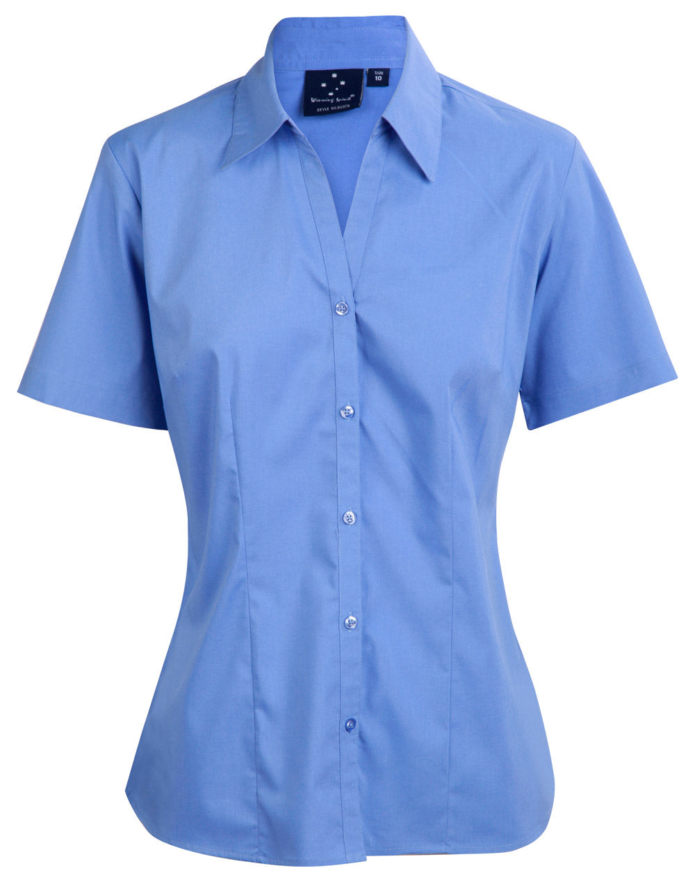 Ladies S/S Teflon shirt - BS07S - Mid Blue