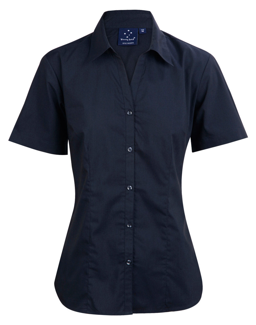 Ladies S/S Teflon shirt - BS07S - Navy