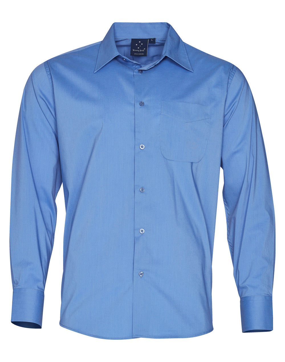 Mens L/S Teflon business shirt - BS08L - Mid Blue