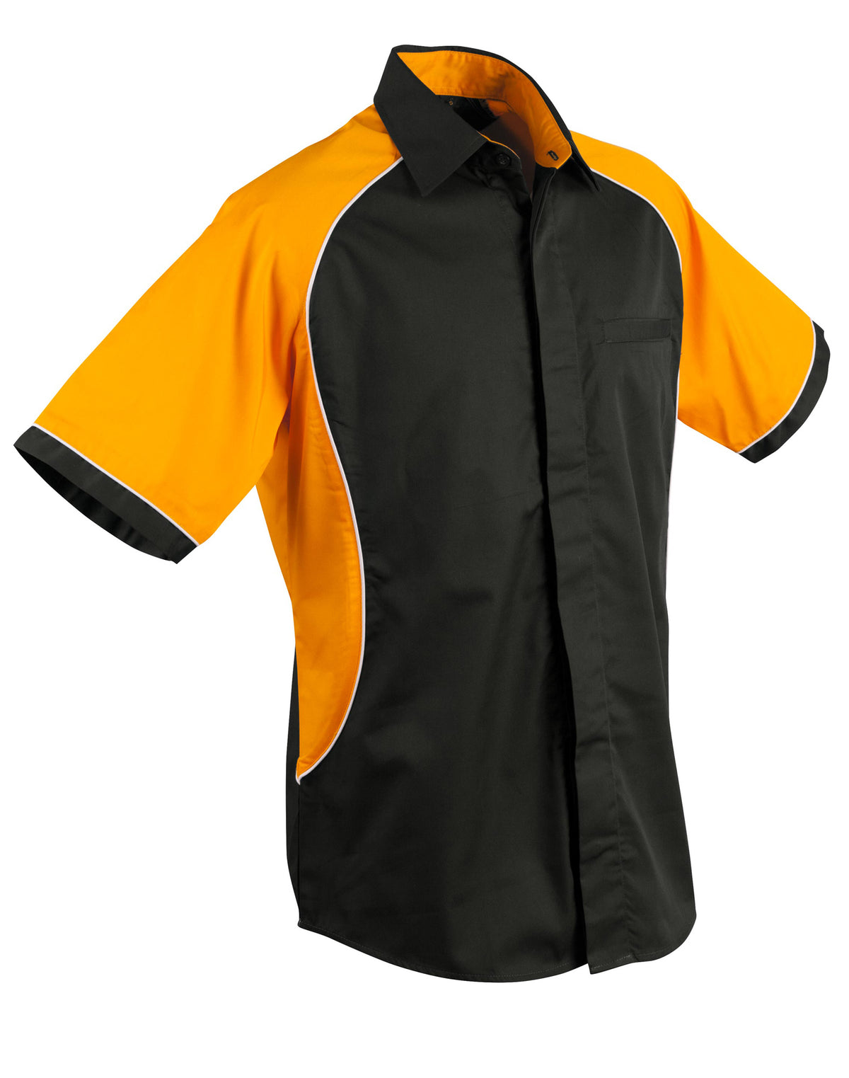 Men's Contrast Shirt - BS15 - Black / White / Gold