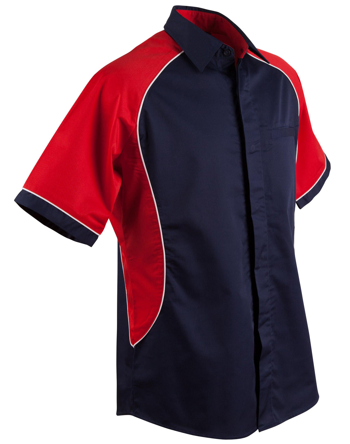 Men's Contrast Shirt - BS15 - Navy / White / Red