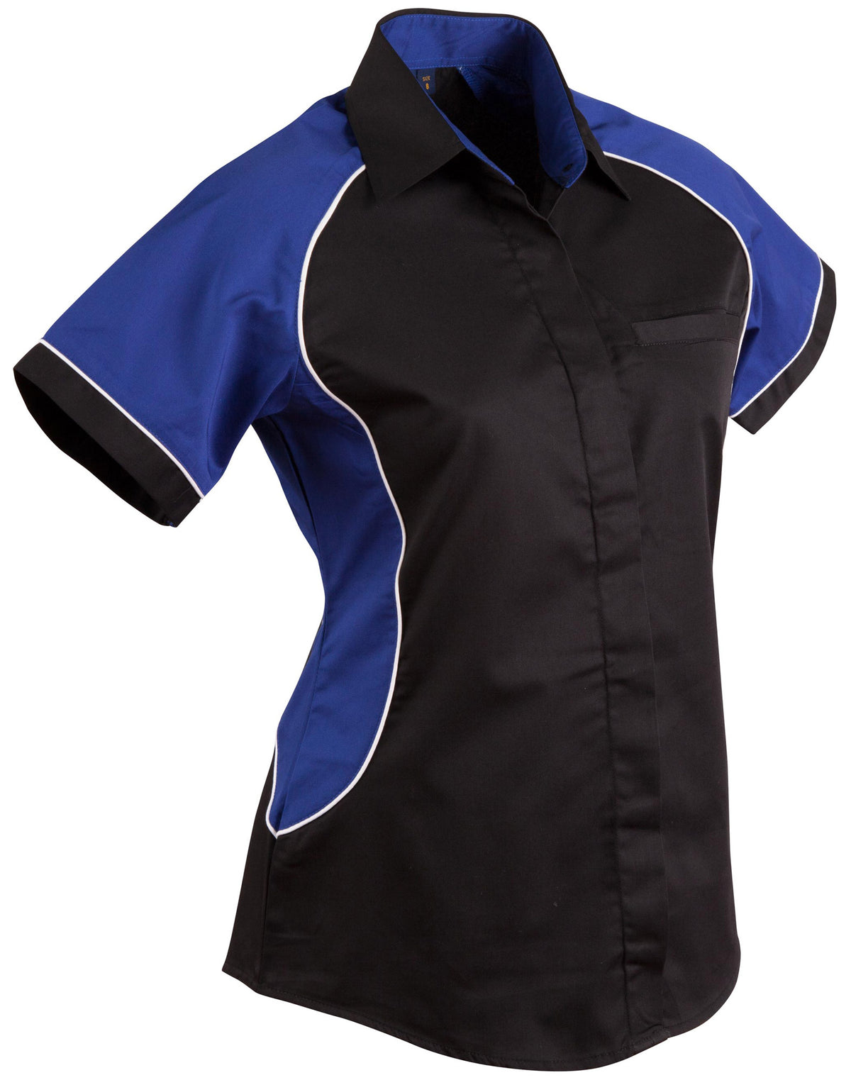 Ladies' Contrast Shirt - BS16 - Black / White / Royal