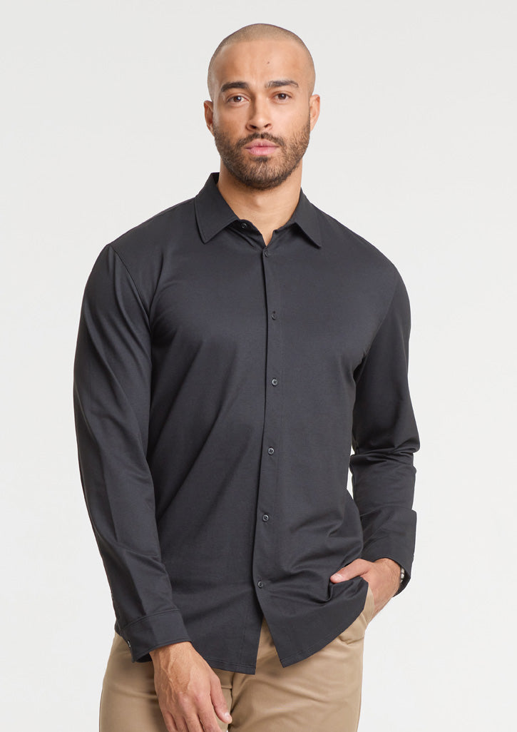 Venture Mens Long Sleeve Shirt - Black - Model