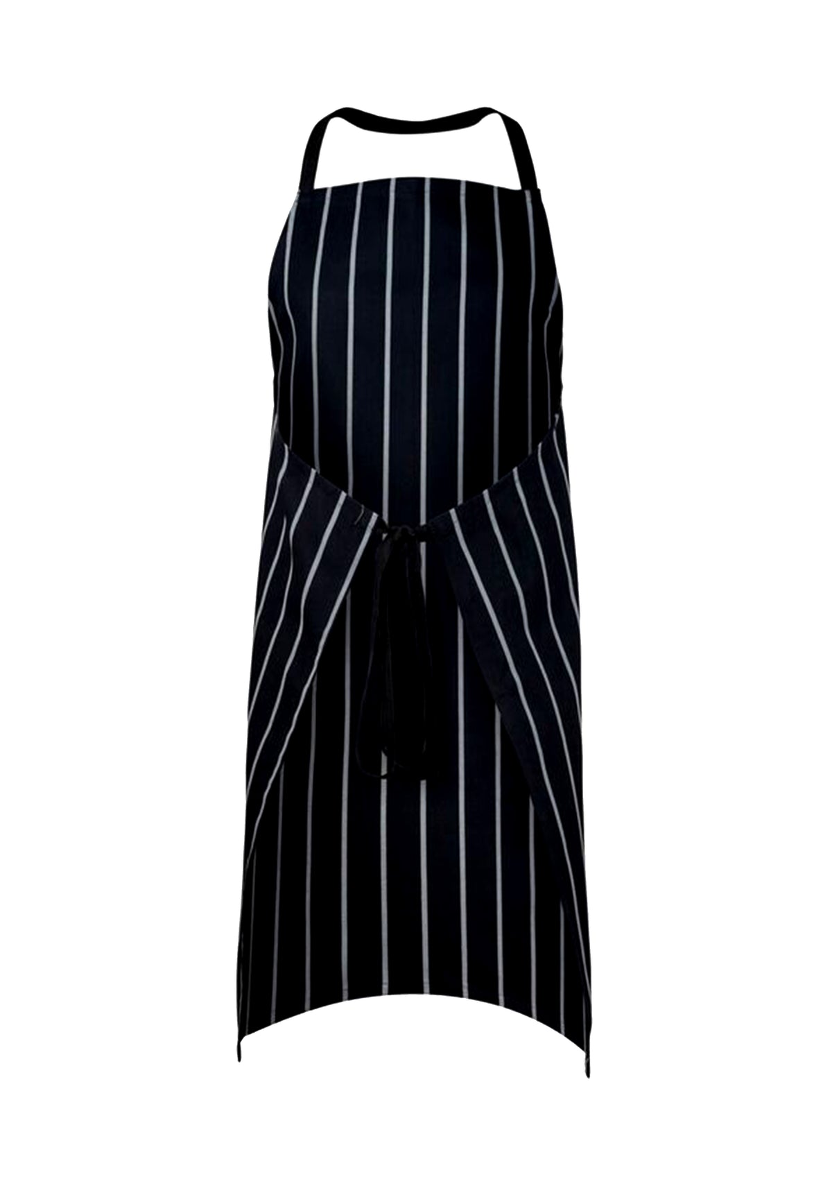 Full Bib Cafe Stripe Apron - Black/White Stripe