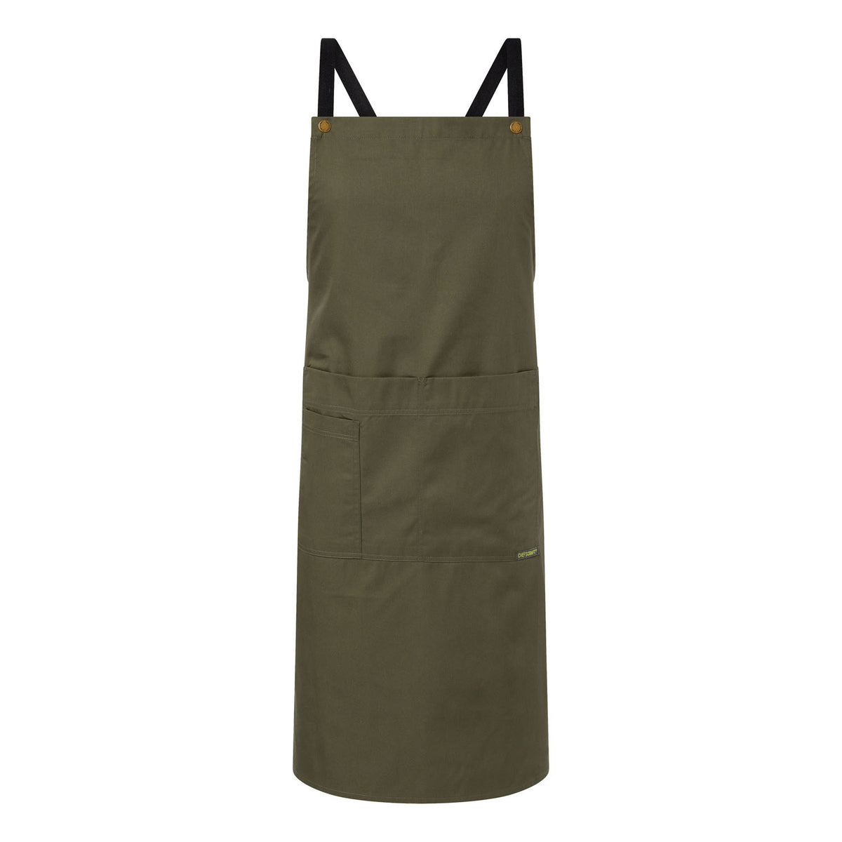 Full Bib Apron with Pockets - Olive