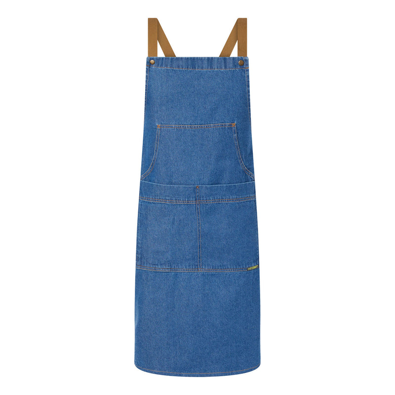 Full Bib Denim Apron with Pockets - Stonewash