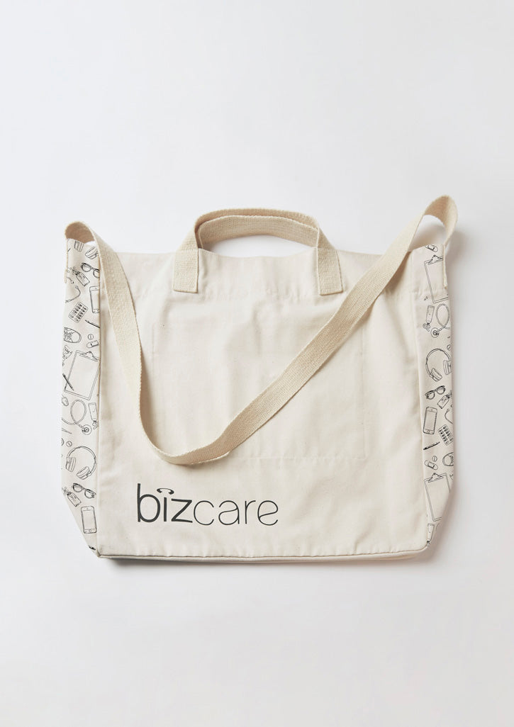 Biz Care Unisex Tote Bag - Natural - Front