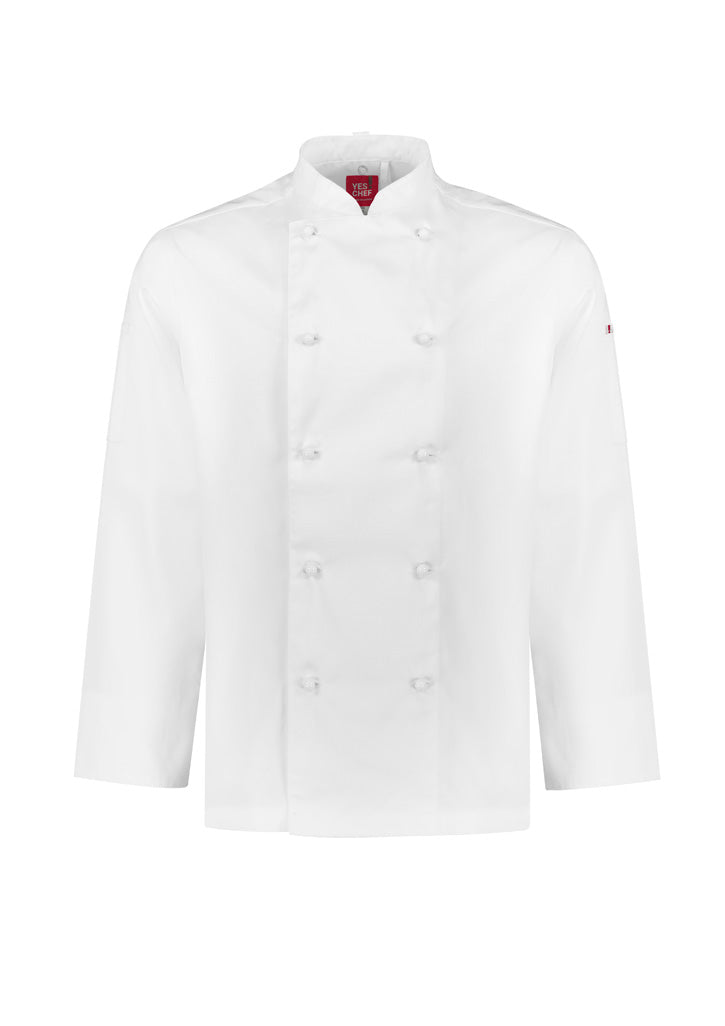 Al Dente Mens Long Sleeve Chef Jacket - White - Front