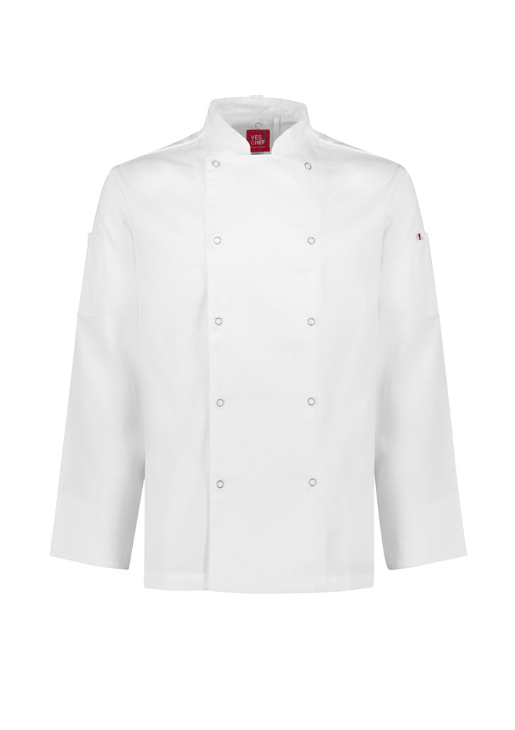 Zest Mens Long Sleeve Jacket - White - Front