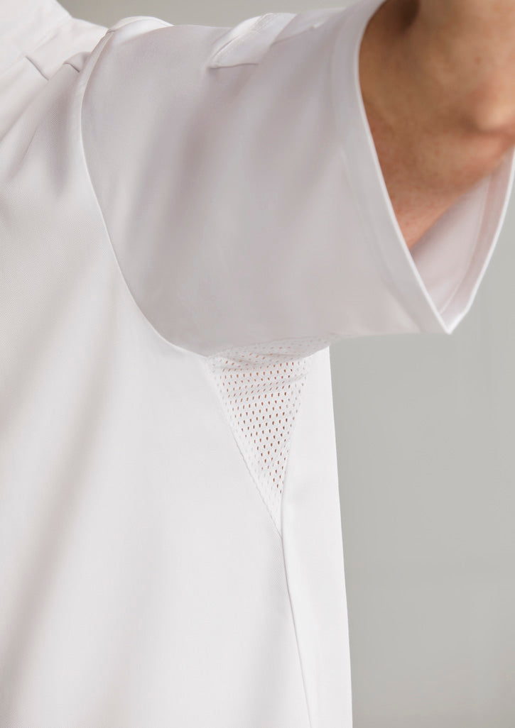 Zest Mens Short Sleeve Chef Jacket - White - Model