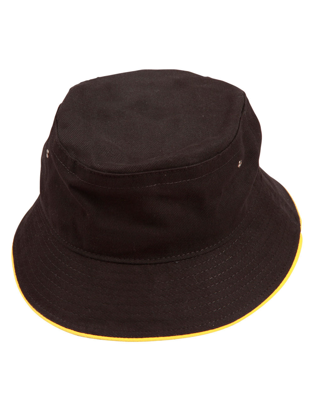Soft Washed Sandwich Bucket Hat - CH31 - Black / Gold
