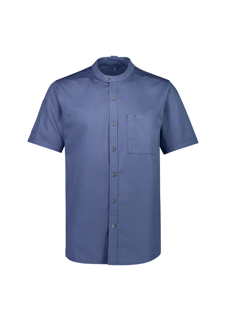 Salsa Mens Short Sleeve Chef Shirt - Grey Smoke - Front