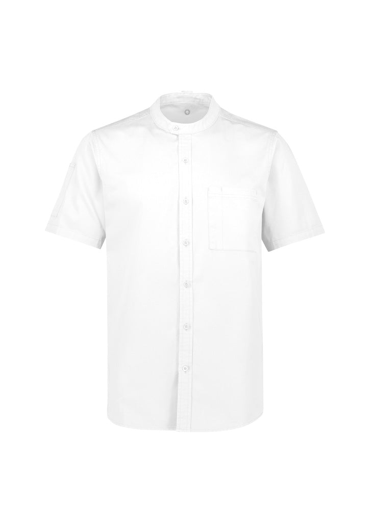 Salsa Mens Short Sleeve Chef Shirt - White - Front