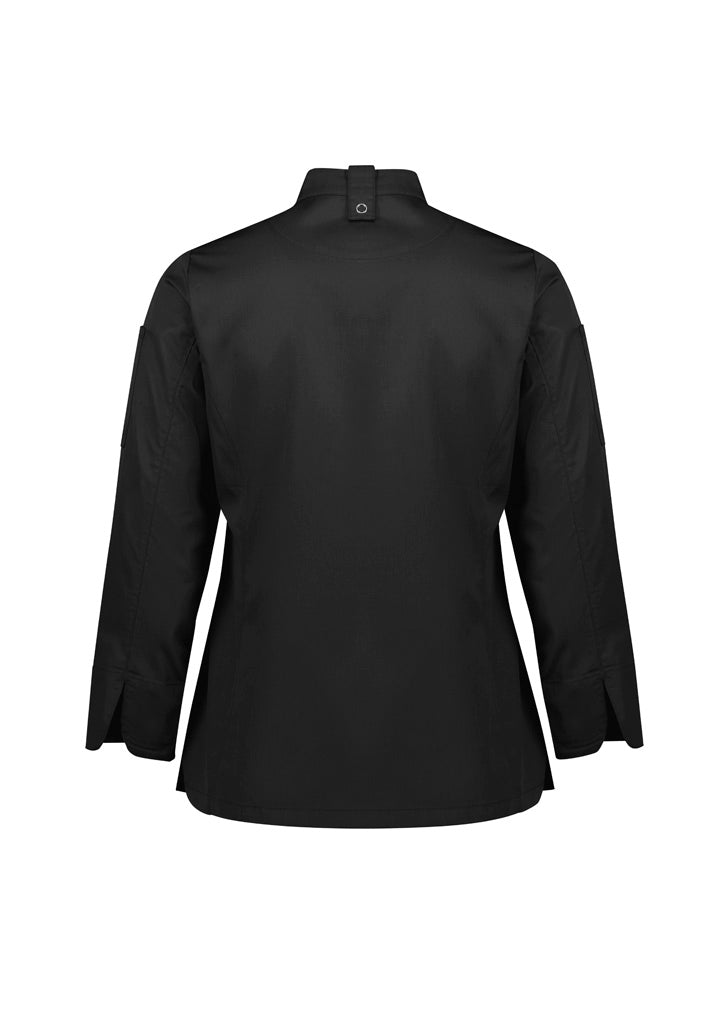 Alfresco Womens Long Sleeve Chef Jacket - Black - Back