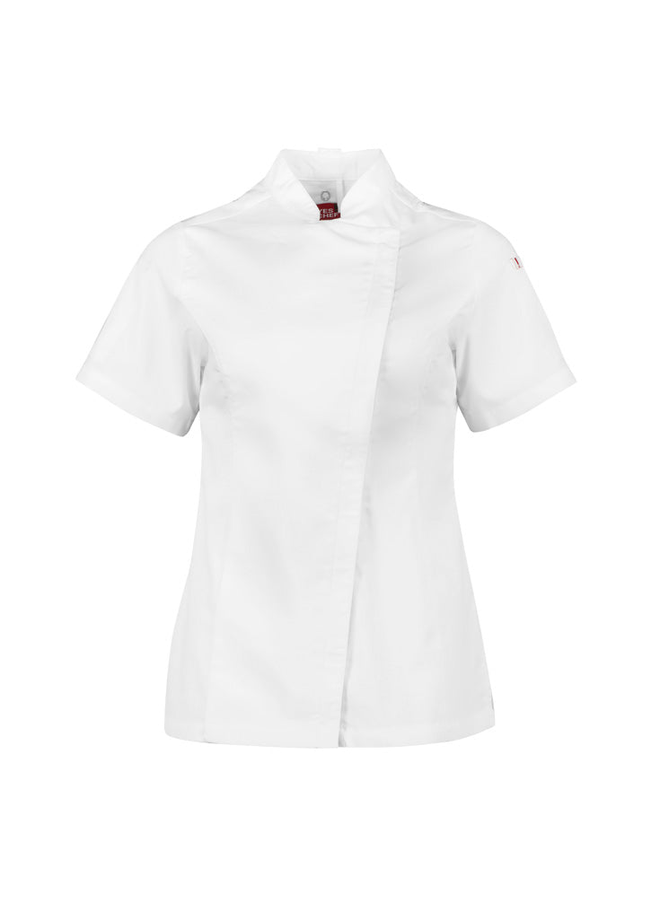 Alfresco Womens Short Sleeve Chef Jacket - White - Front