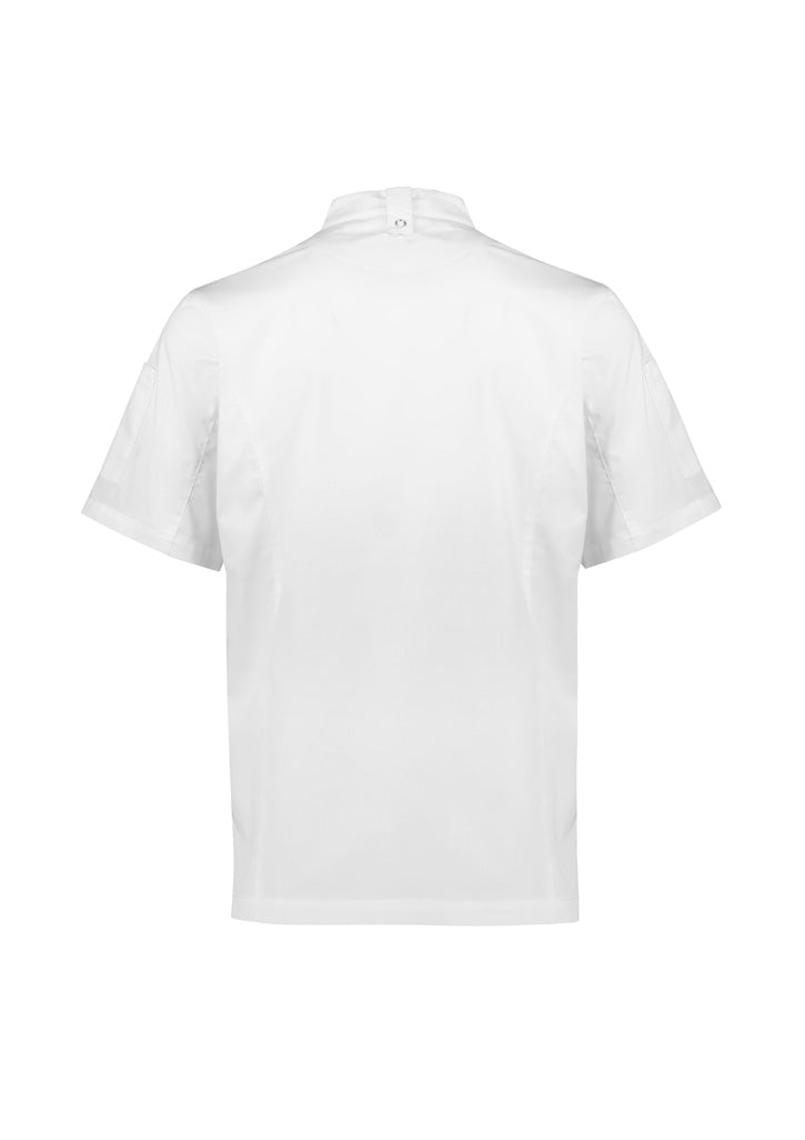 Alfresco Mens Short Sleeve Chef Jacket - White - Back