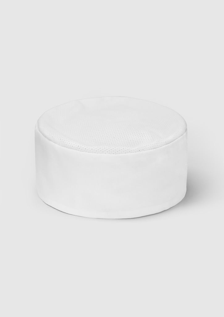 Mesh Flat Top Hat - White - Front