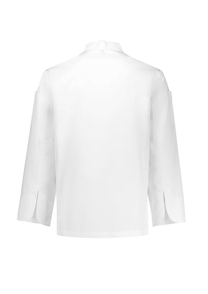 Gusto Mens Long Sleeve Chef Jacket - White - Back