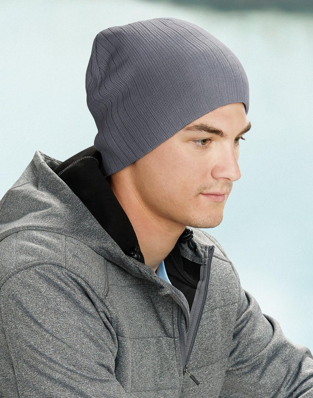 Winning Spirit Acrylic knit beanie with cable row feature CH62