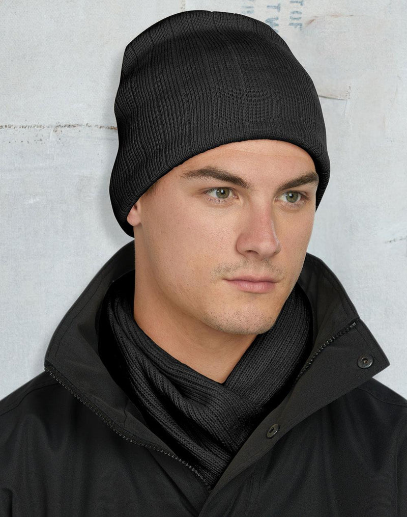 Winning Spirit Cable Knit Beanie with Fleece Head Band CH64