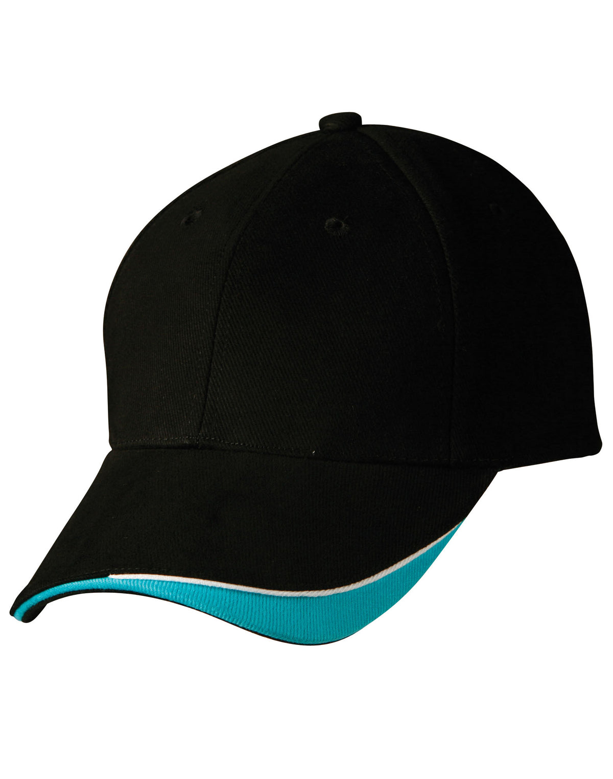 The edge, two tone heavy brushed  sandwich peak - CH68 - Black / White / Teal