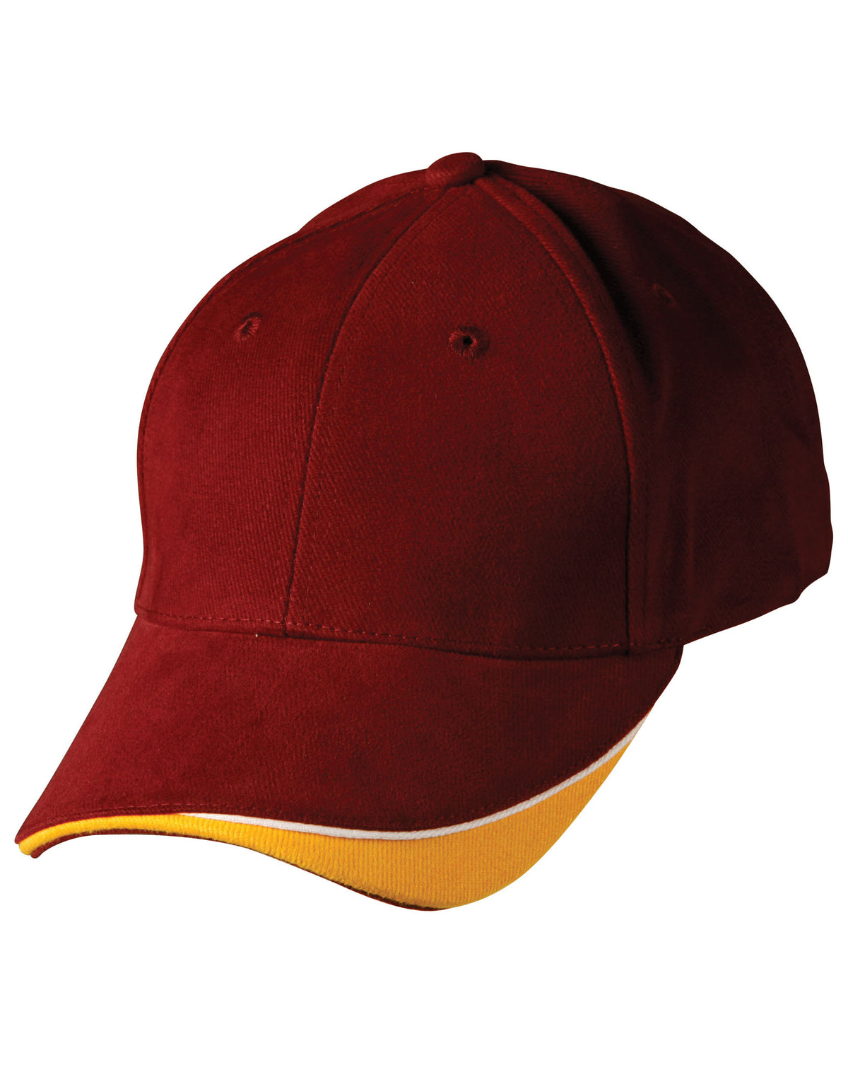 The edge, two tone heavy brushed  sandwich peak - CH68 - Maroon / White / Gold