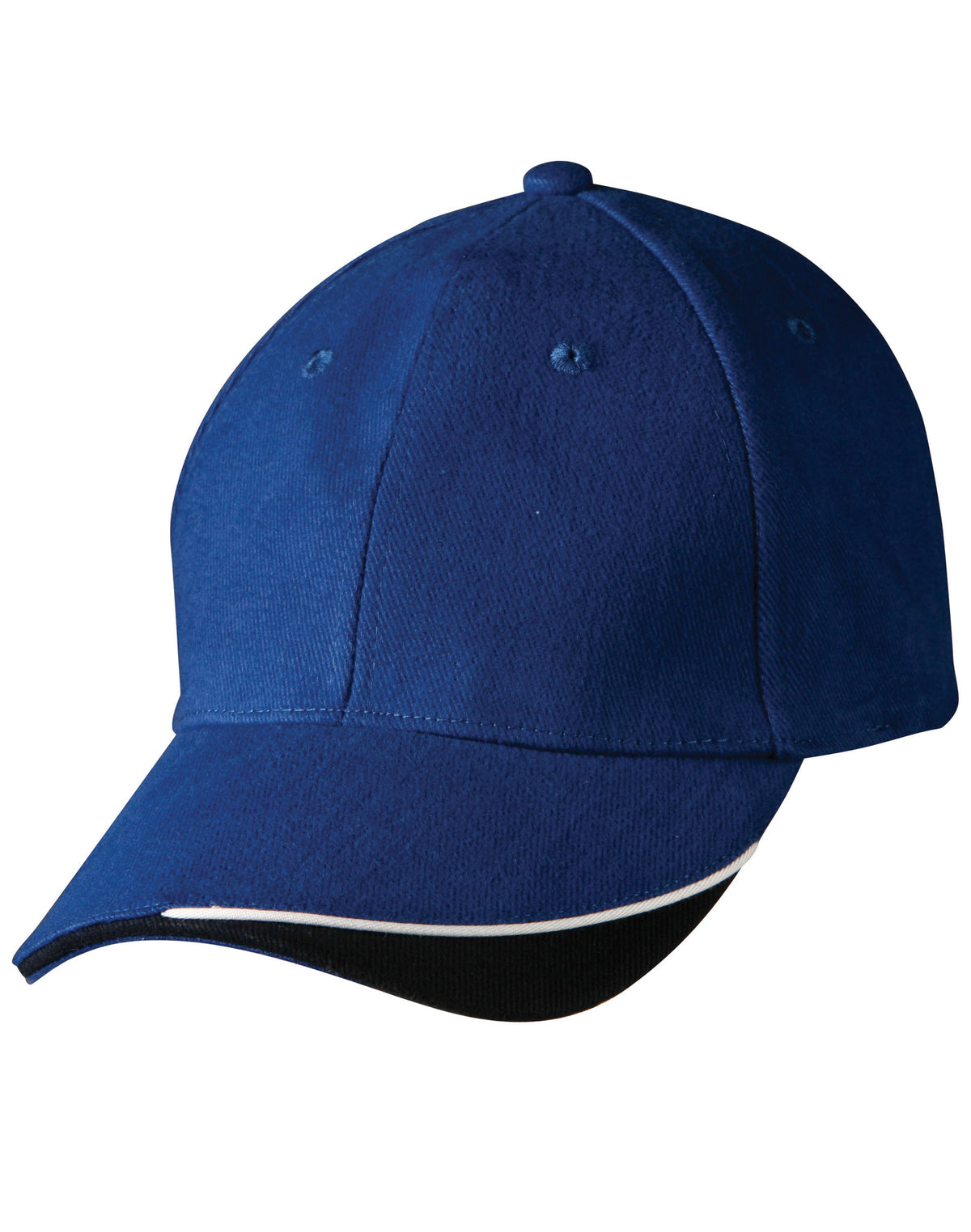 The edge, two tone heavy brushed  sandwich peak - CH68 - Royal / White / Navy