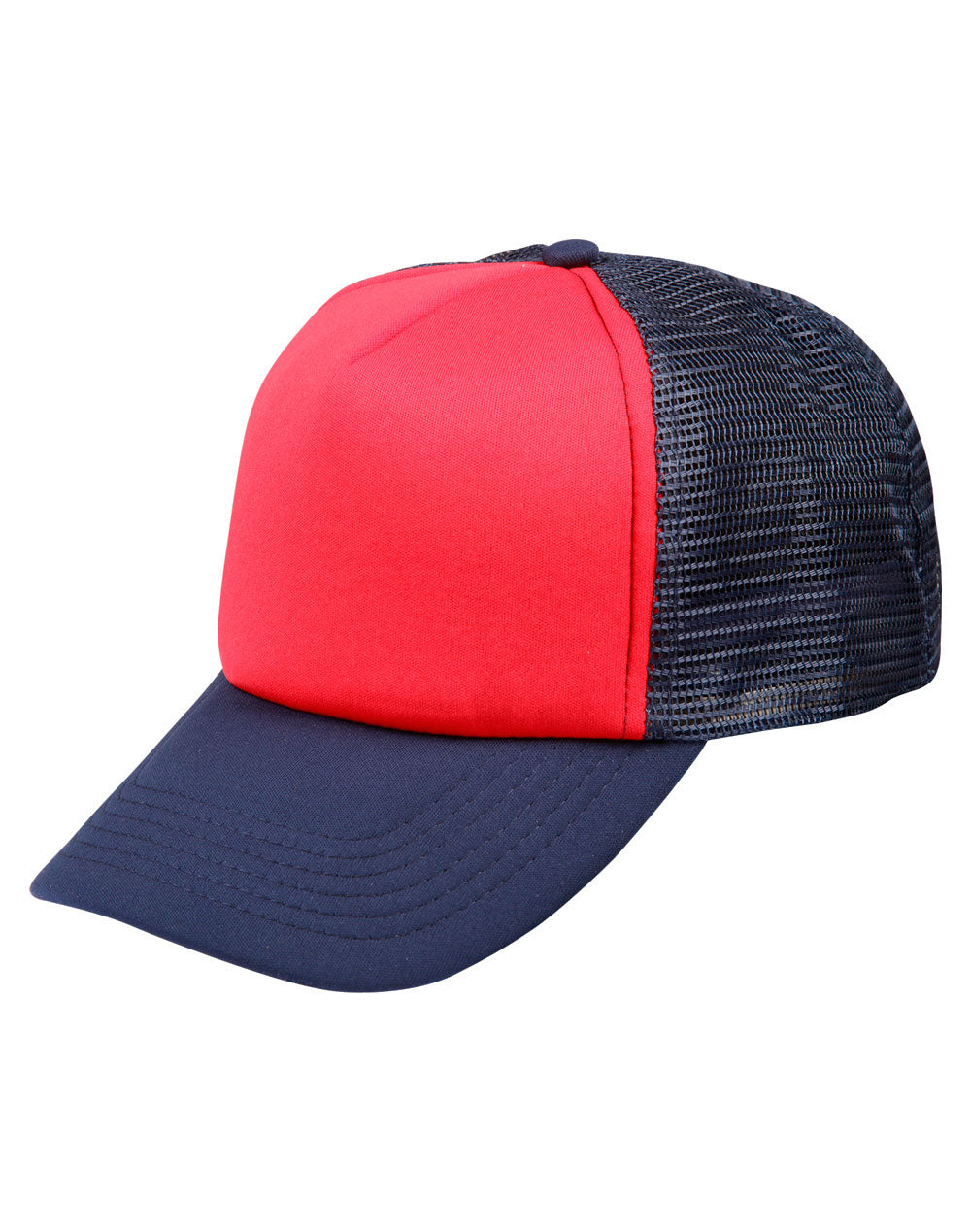 Contrast Trucker Cap - Red/Navy - View