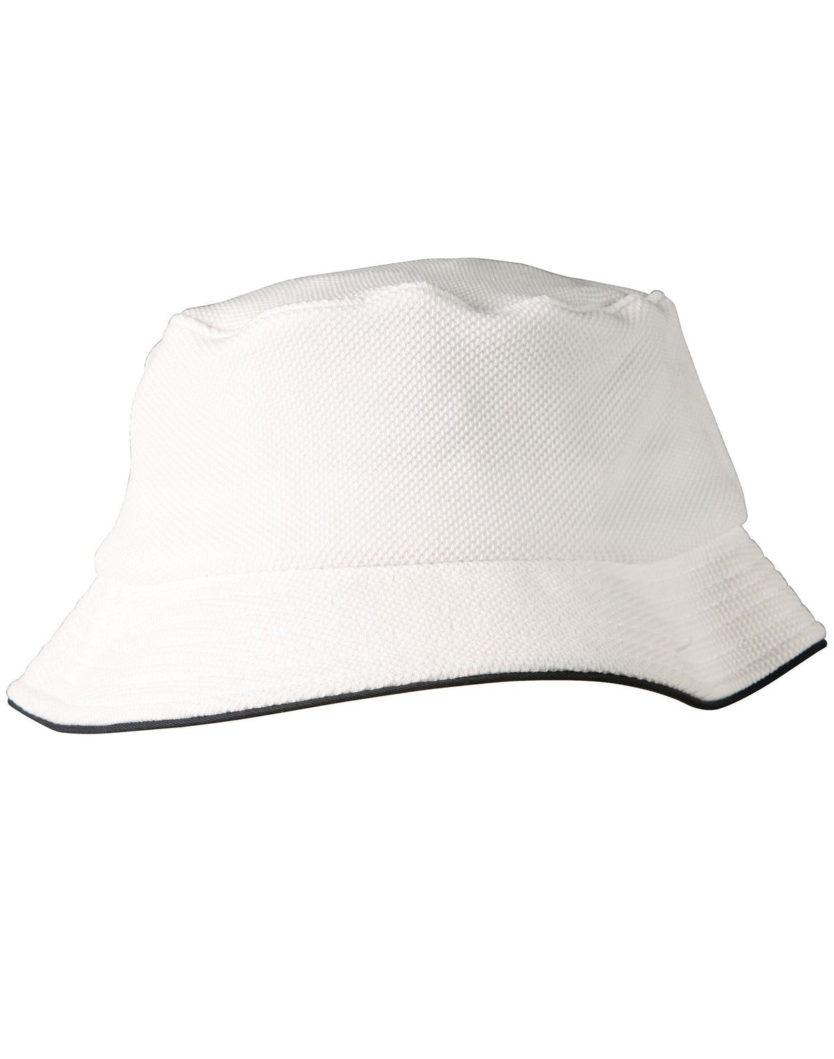 Pique mesh with sandwich trim bucket hat - CH71 - White / Navy