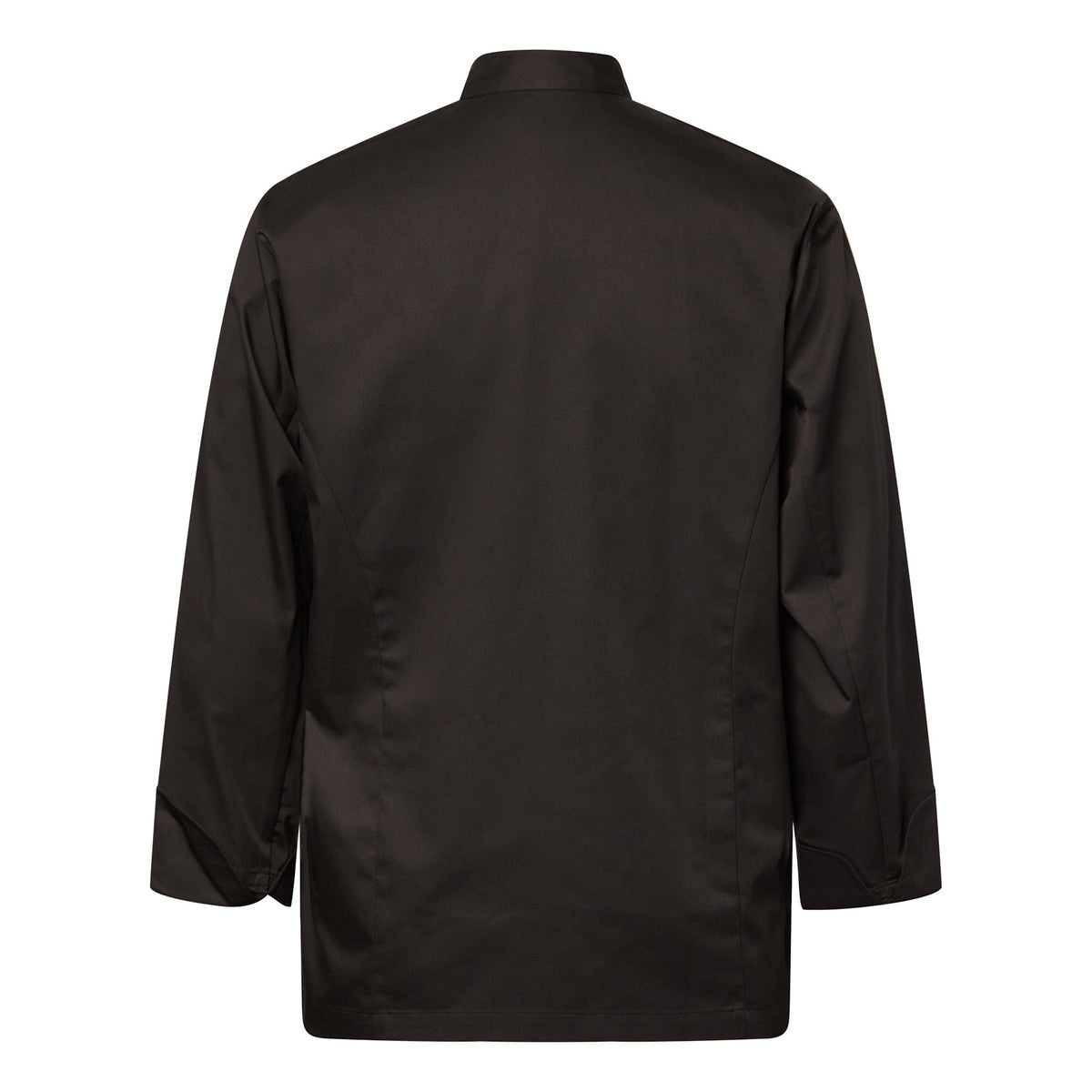 Lightweight Executive Long Sleeve Chefs Jacket with Press Studs - Black