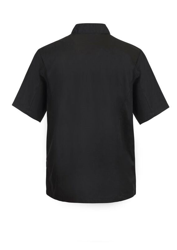 Lightweight Executive Short Sleeve Chefs Jacket with Press Studs - Black