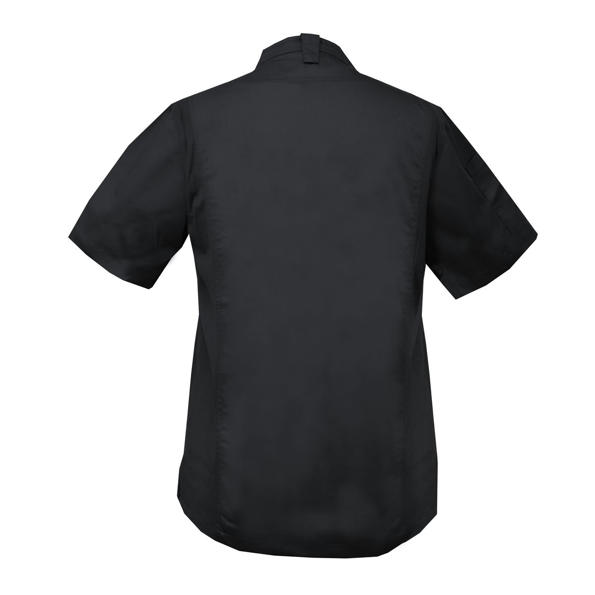 Lightweight Zip Short Sleeve Chefs Jacket with Micro Mesh Panels - Black