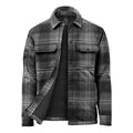 Men's Highland Sherpa Lined Plaid Jacket - Carbon / Black Plaid - Front