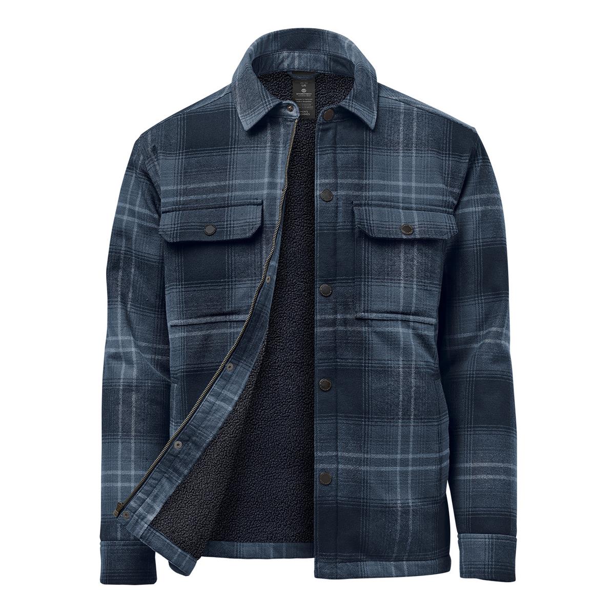 Men's Highland Sherpa Lined Plaid Jacket - Midnight / Dusk Plaid - Front