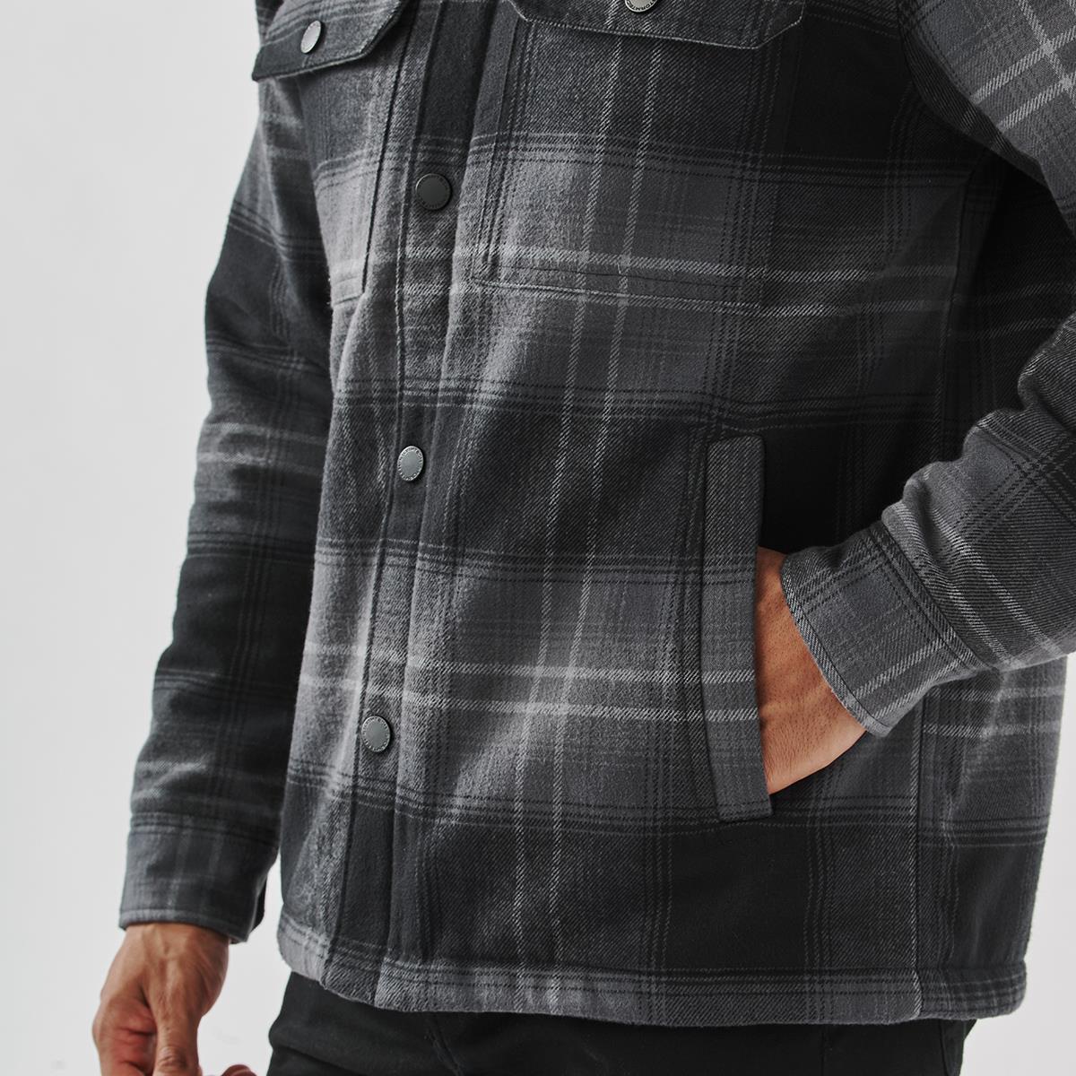 Men's Highland Sherpa Lined Plaid Jacket - view