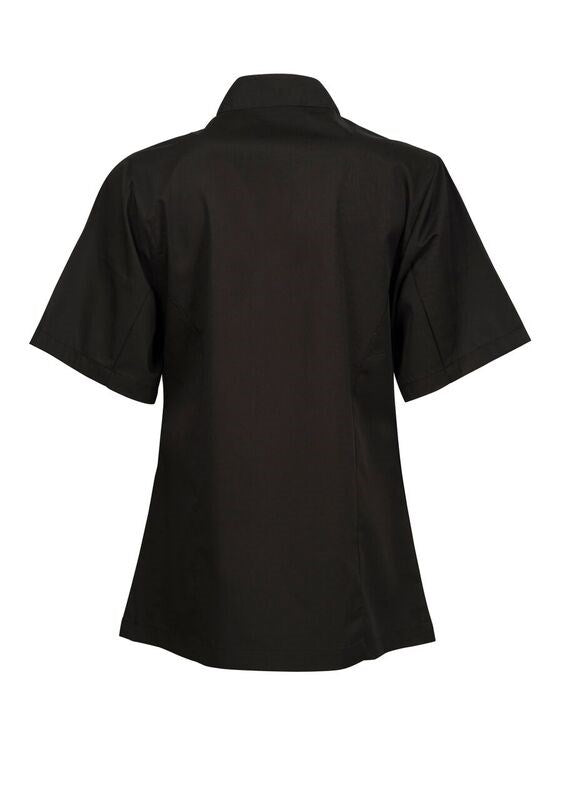 Women's Lightweight Executive Short Sleeve Chefs Jacket - Black