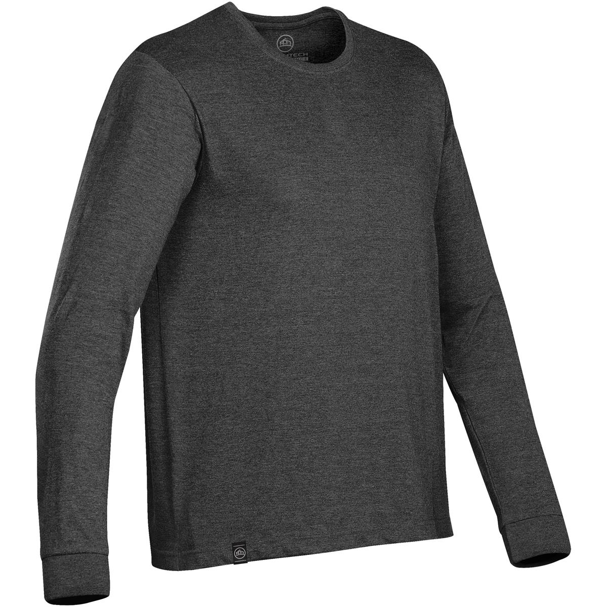 Men's Baseline L/S Tee - Carbon Heather - Back