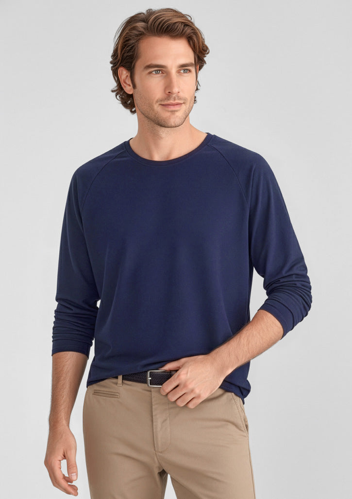 Performance Mens Long Sleeve Tee - Midnight Navy - Model