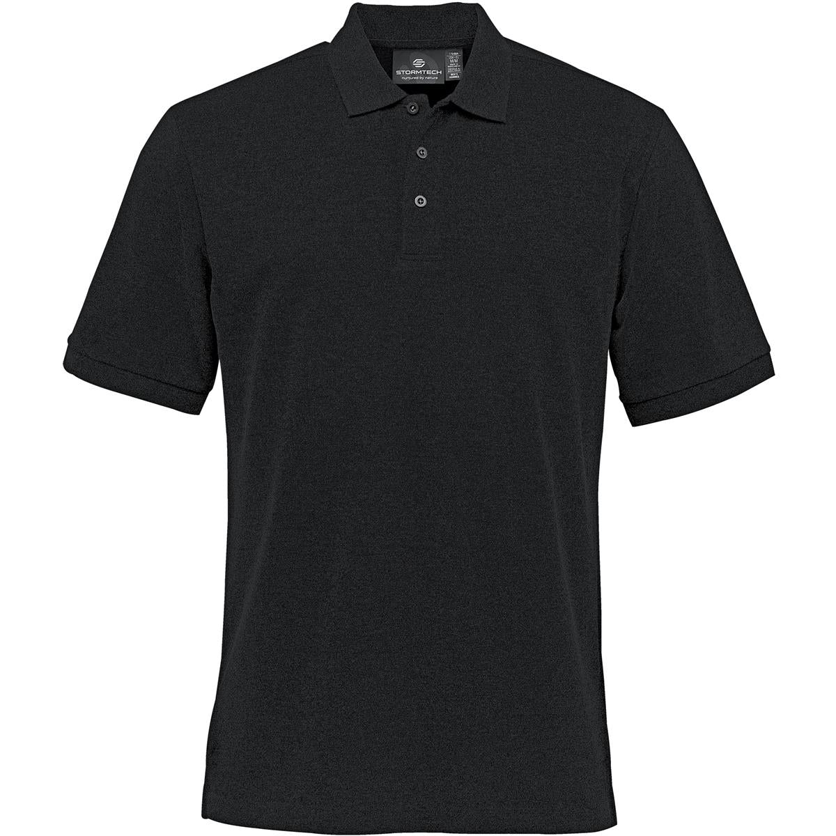 Men's Nantucket Stretch Pique Polo - Black - Front