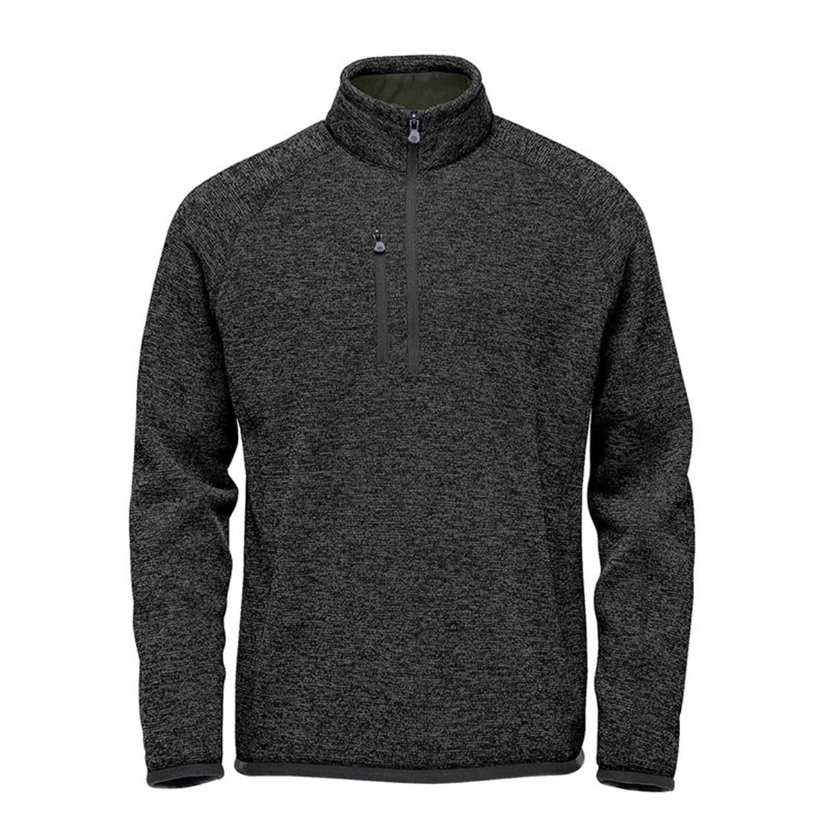 Men's Avalante 1/4 Zip Pullover - Black Heather - Front