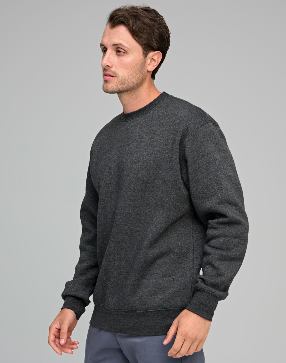 Eagle Top Fleece Sweat- Unisex - Marl Charcoal - View