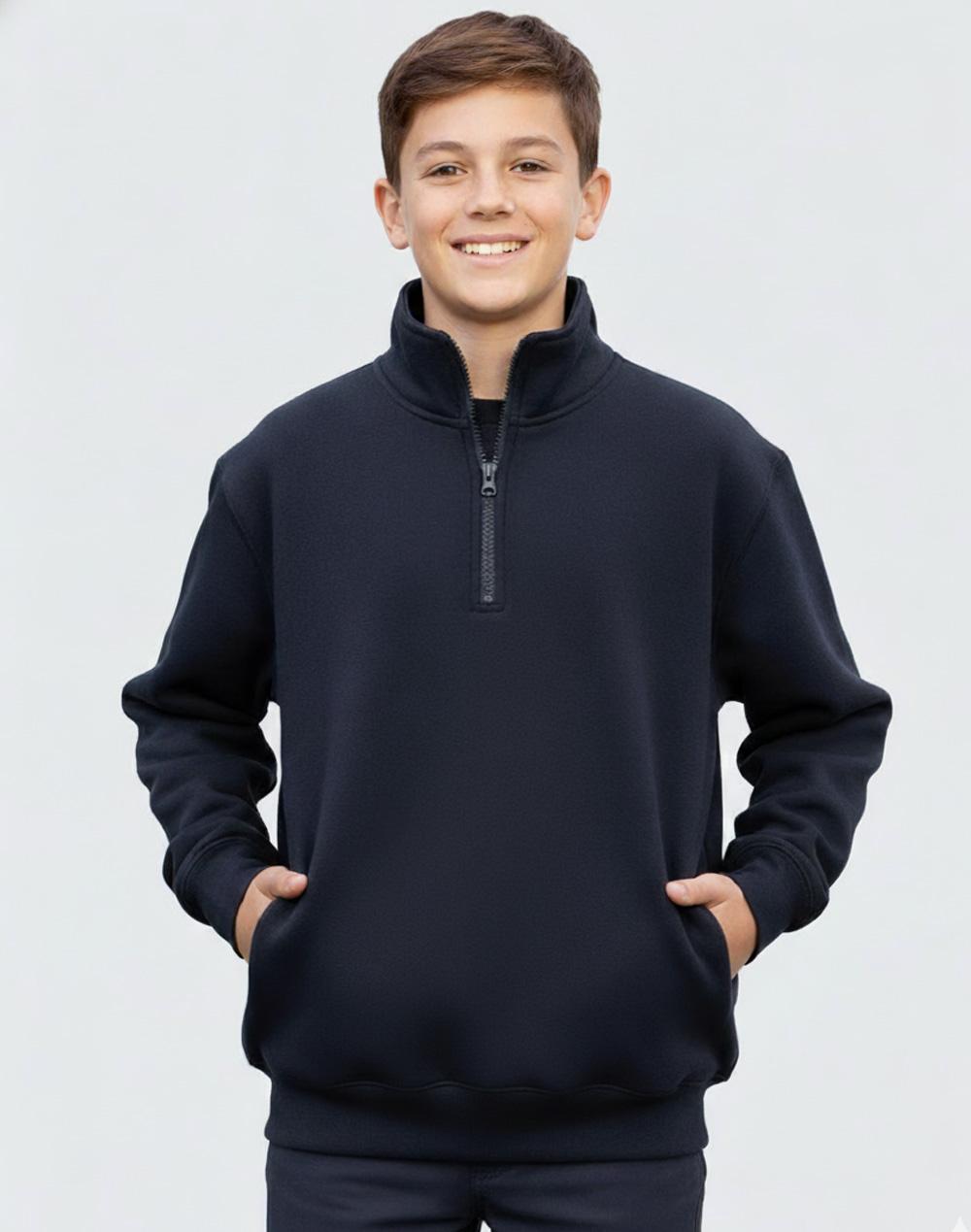 Winning Spirit Kids' 1/2 Zip Collar Fleecy Sweat FL02Y
