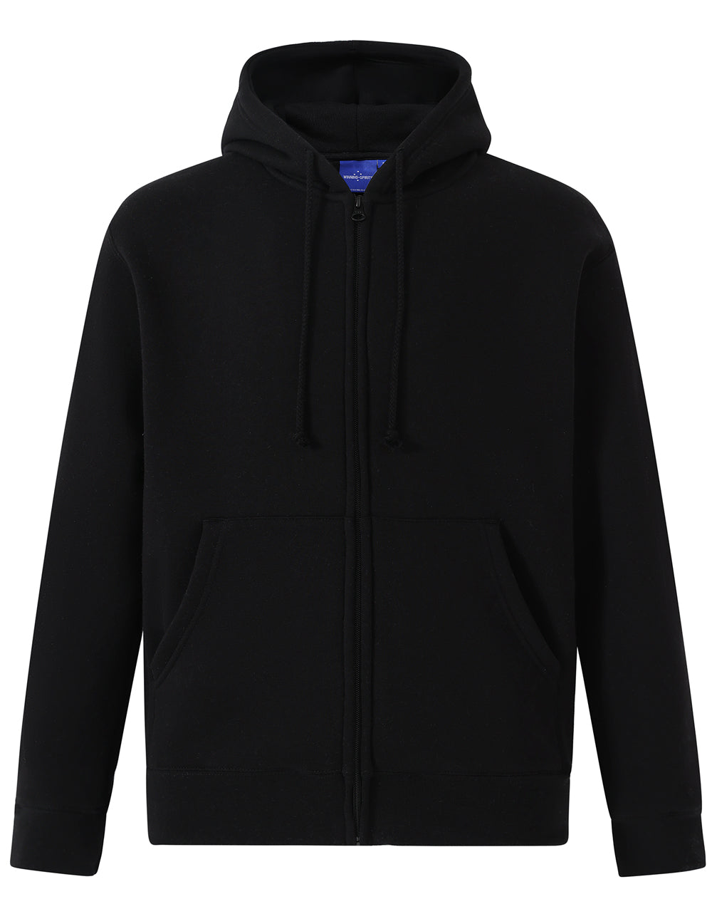 Men's full-zip fleecy hoodie - FL03 - Black