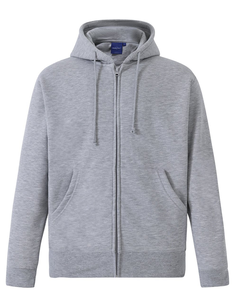 Men's full-zip fleecy hoodie - FL03 - Grey