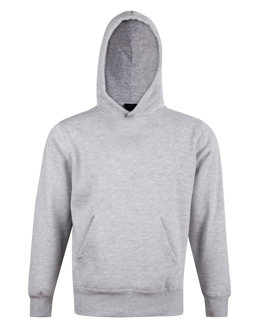 Kids' Close Front  Contrast Fleecy Hoodie - FL09K - Grey