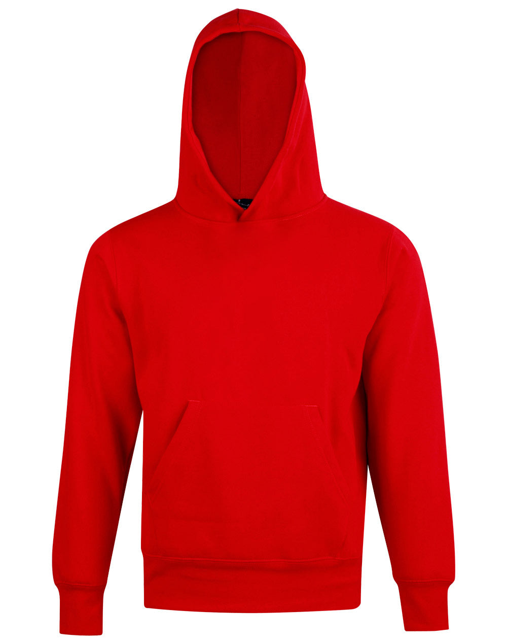 Kids' Close Front  Contrast Fleecy Hoodie - FL09K - Red