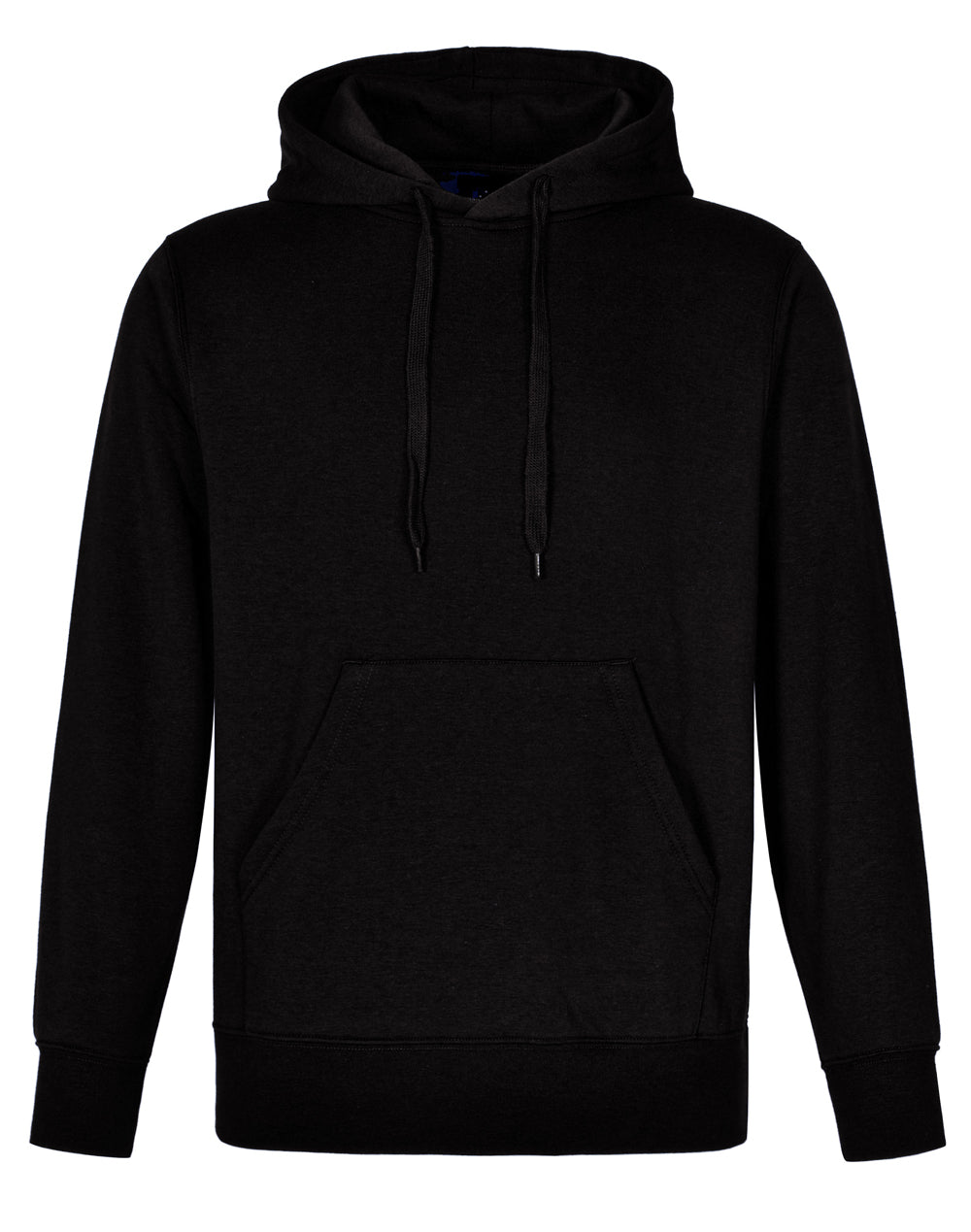 Adult's Close Front  Contrast Fleecy Hoodie - FL09 - Black