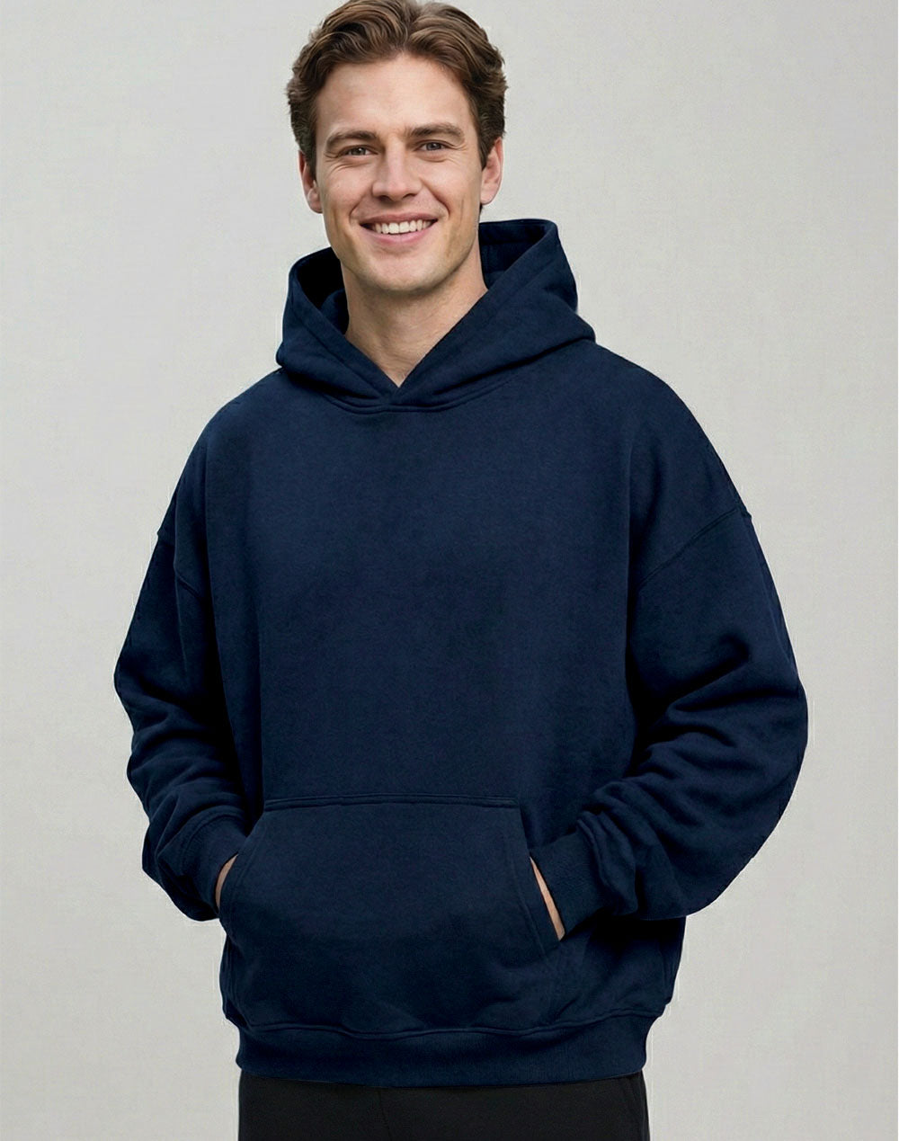 Unisex Premium Fleece Oversized Hoodie - Navy - View