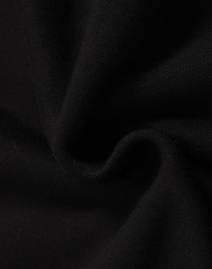 Unisex Premium Fleece Half Zip Work Sweat - Black - Fabric