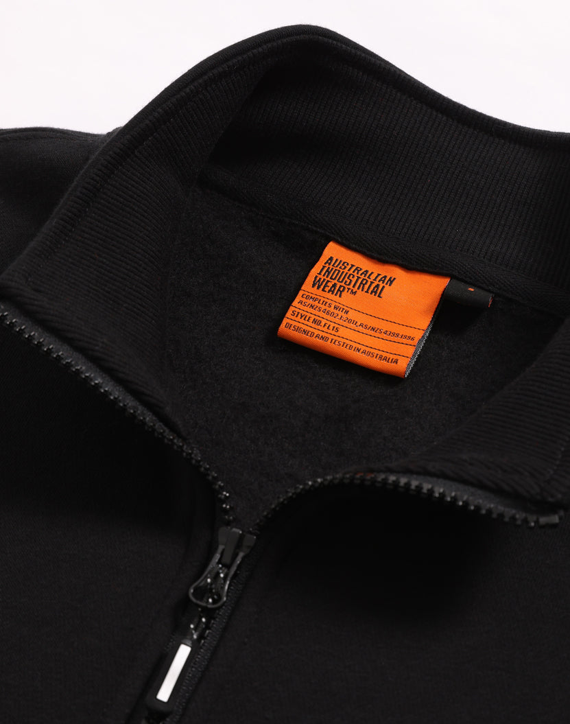 Unisex Premium Fleece Half Zip Work Sweat - Black - View